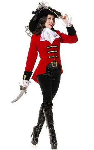 F1693 high quality women pirate costume,it comes with hat,coat,neckwear,panty